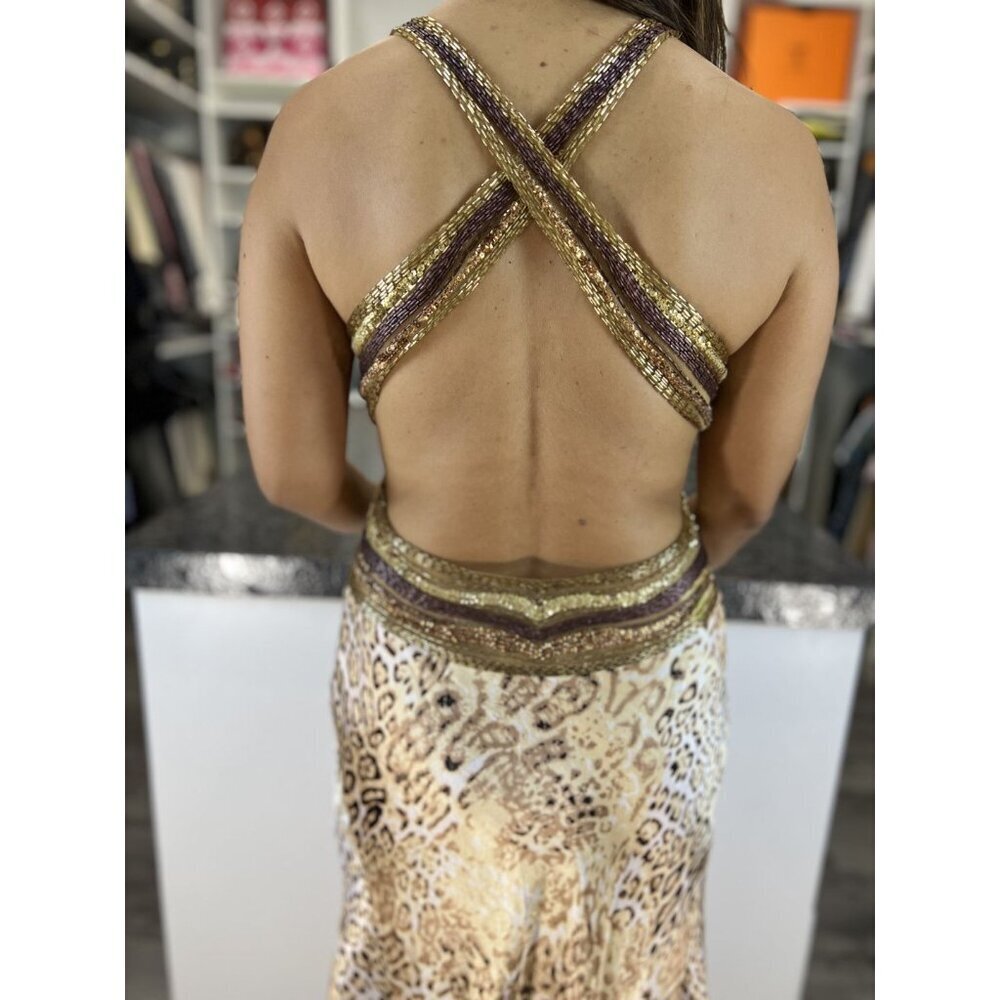 Jovani Y2K Leopard Print Cross Back Beaded Formal Gown $495 - Picture 9 of 13